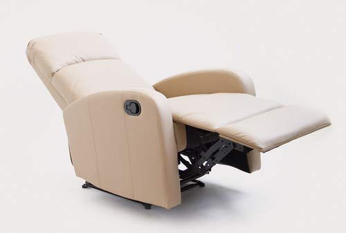 Astan Hogar Confort Sillón Relax con Reclinación Manual, Tapizado en PU Anti-Cuarteo. Modelo Premium AH-AR30600TP, Topo, Compacto