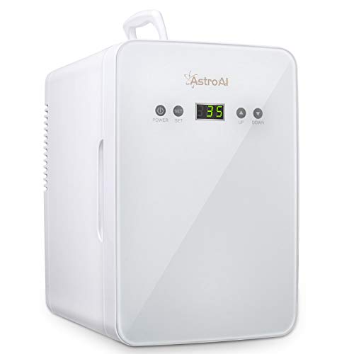 AstroAI 6L Mini Nevera Pequeña Portátil 12 V/220 V para Coche y Casa, Tanto en Frío Como en Calor 0-66°C Enfriamiento y calentamiento (blanco)