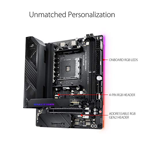 ASUS ROG Crosshair VIII Impact - Placa base Gaming mini-DTX AMD AM4 X570 con tarjeta SO-DIMM.2 (dos M.2), Wi-Fi 6, PCIe 4.0, sonido SupremeFX, iluminación Aura Sync RGB, SATA 6 Gb/s y USB 3.2 Gen. 2