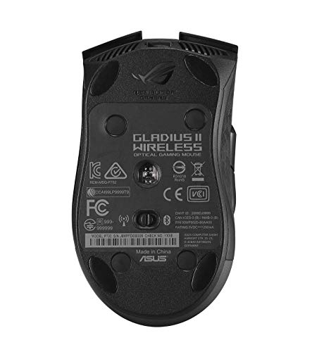 ASUS ROG Gladius II Wireless - Ratón Gaming (Windows 10, Windows 7, 100 dpi - 16000 dpi, 126 x 67 x 45 mm)