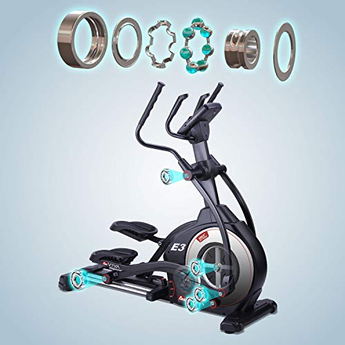 AsViva Ellipsentrainer Ergometer Cardio E2 Elliptical - Elíptica de Fitness (magnético), Color Negro