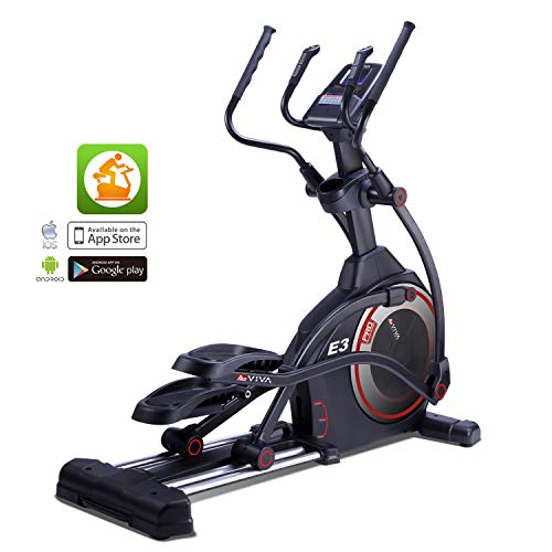 AsViva Ellipsentrainer Ergometer Cardio E2 Elliptical - Elíptica de Fitness (magnético), Color Negro