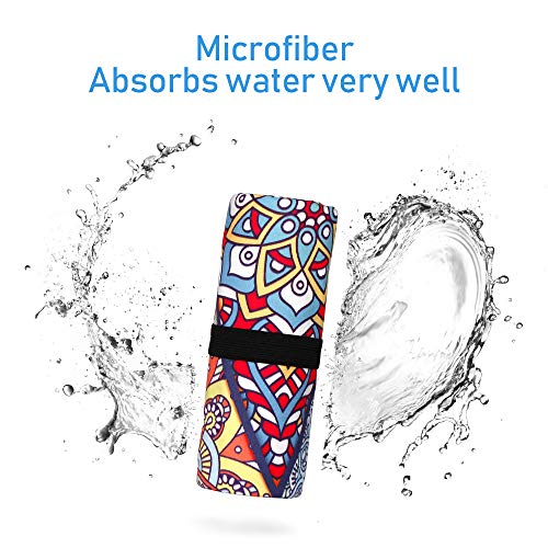 AtailorBird Toalla de Playa de Microfibra, 150 * 75cm Toalla de Piscina Grande Esterilla de Yoga, Seque Rápidamente, Absorbente,Prevención de Arena para Viaje, Picnic(Patrón 2)