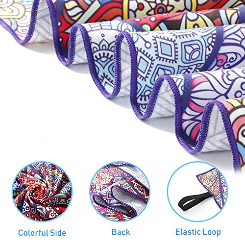 AtailorBird Toalla de Playa de Microfibra, 150 * 75cm Toalla de Piscina Grande Esterilla de Yoga, Seque Rápidamente, Absorbente,Prevención de Arena para Viaje, Picnic(Patrón 2)