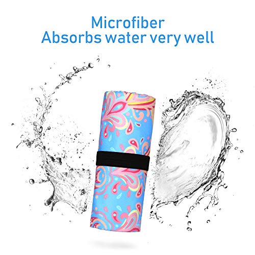 AtailorBird Toalla de Playa de Microfibra, 150 * 75cm Toalla de Piscina Grande Mandala Esterilla de Yoga, Seque Rápidamente, Absorbente,Prevención de Arena para Viaje, Picnic(Patrón 1)