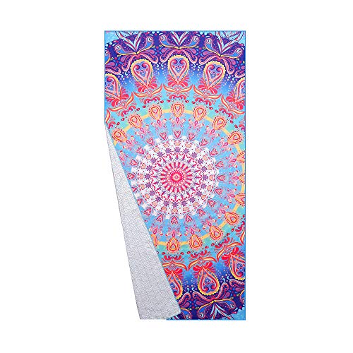 AtailorBird Toalla de Playa de Microfibra, 150 * 75cm Toalla de Piscina Grande Mandala Esterilla de Yoga, Seque Rápidamente, Absorbente,Prevención de Arena para Viaje, Picnic(Patrón 1)