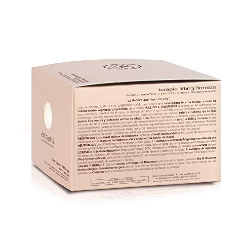Atashi Firmeza y Luminosidad - Terapia Lifting Firmeza Facial Reduce Fatiga | Previene Pérdida de Elasticidad y Facidez | Día y noche | Ácido Leontopódico | Reduce Síntomas de Piel Sensible -50ml