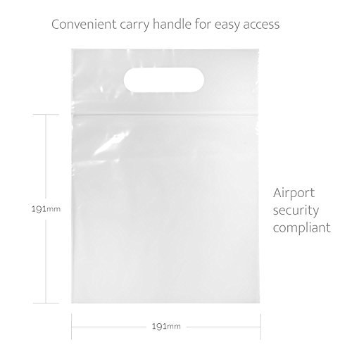 Ati Nomad Neceser recerrable para líquidos para el equipaje de mano, conforme con las normas de seguridad aeroportuaria – pack de 10