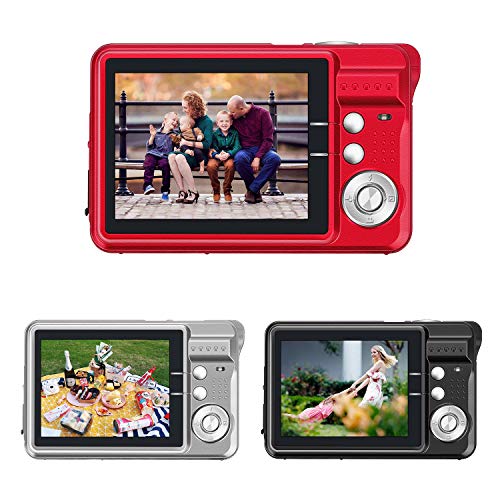 ATian Compactas Cámaras Digitales 2.7 Pulgadas LCD 8X Zoom Digital Anti-vibración Recargable HD Cámara Digital para Estudiantes/Adultos Mayores/niños (Negro)