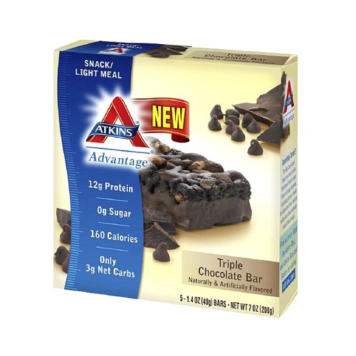 ATKINS - Advantage Triple Chocolate Bars - 5 x 1.4 oz. Bars