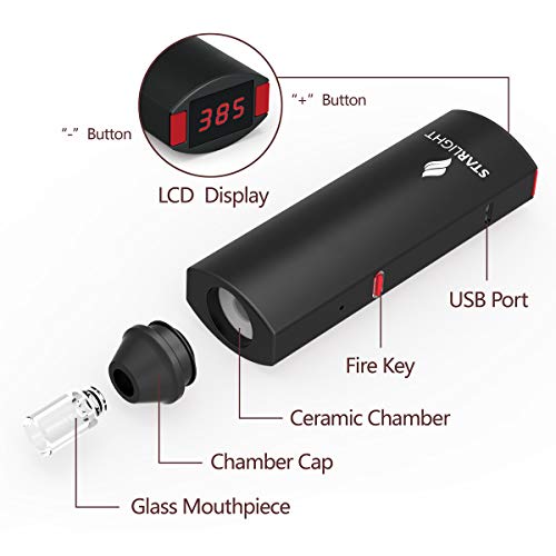 ATMAN Star Light II Dry Herb Vape Pen, Vaporizador de tabaco para cigarrillos portátil - Control de temperatura Vaporizador de hierbas para fumar - Sin nicotina