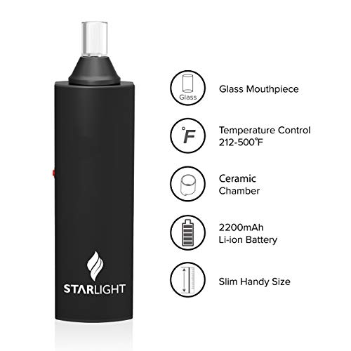 ATMAN Star Light II Dry Herb Vape Pen, Vaporizador de tabaco para cigarrillos portátil - Control de temperatura Vaporizador de hierbas para fumar - Sin nicotina