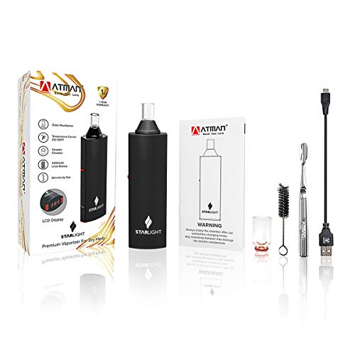 ATMAN Star Light II Dry Herb Vape Pen, Vaporizador de tabaco para cigarrillos portátil - Control de temperatura Vaporizador de hierbas para fumar - Sin nicotina