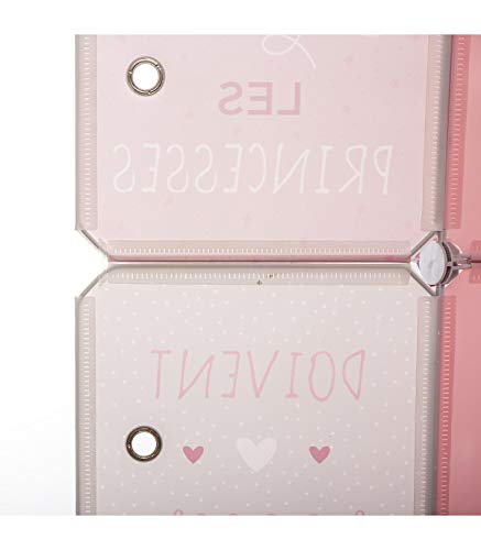 Atmosphera - Armario con almacenamiento y barra modulable para habitación infantil, 124 cm de altura, color rosa