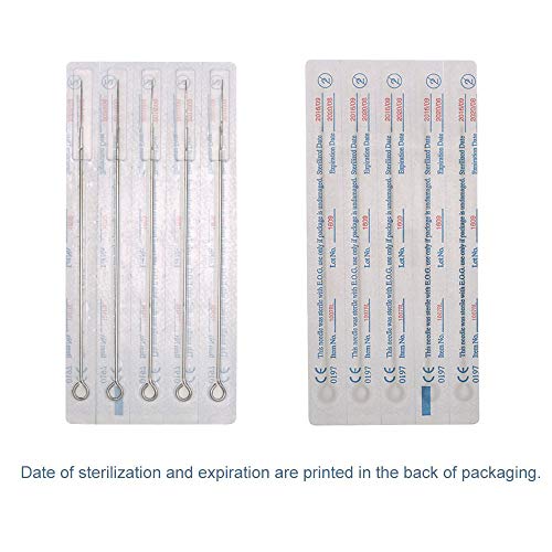 ATOMUS 100 Agujas Desechables Para Tatuaje De Acero Inoxidable Estirilizadas Para Hacer LíNeas O Sombrear (3RL, 5RL 7RL, 9RL, 3RS, 5RS, 7RS, 9RS, 5M1, 7M1)