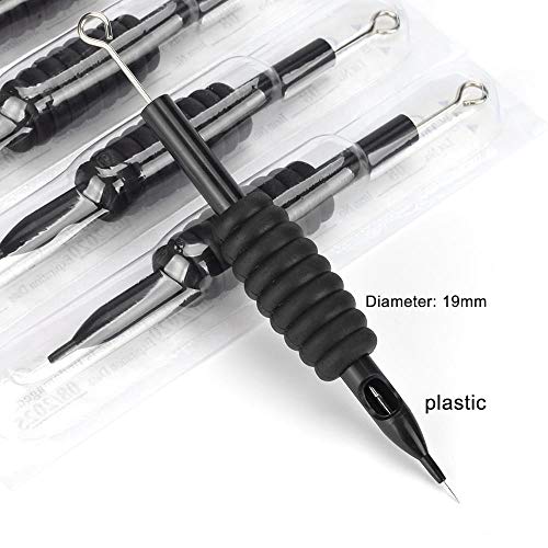 ATOMUS 50pcs Tattoo Tips Grip Kit 19mm 3RL Disposable Tattoo Needles and Silicone Tubes Grip Kit Professional Permanent Makeup Beauty Tool