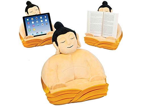 Atril Buda, Soporte cojín de Lectura para Libros, Tablets, iPad y eReaders – Regalo de Viaje, Almohada de Lectura