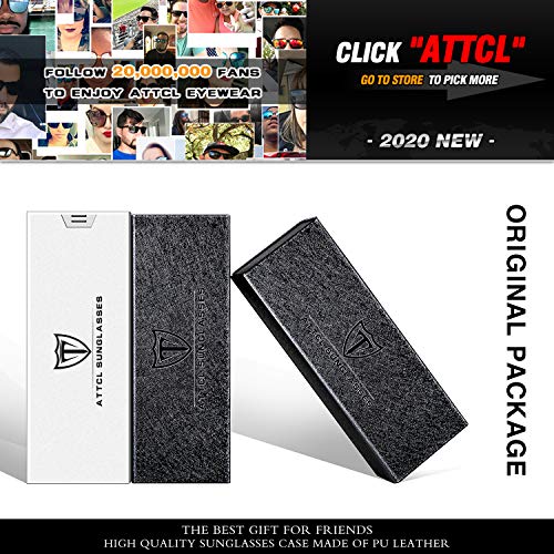 ATTCL Hombre Gafas De Sol Deportes Polarizado Súper Ligero Al-Mg Marco De Metal (8177 Azul plateado)