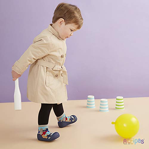 Attipas-Zapatos Primeros Pasos- Puzzle (21,5, Azul)