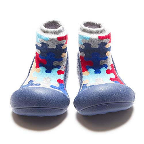Attipas-Zapatos Primeros Pasos- Puzzle (21,5, Azul)