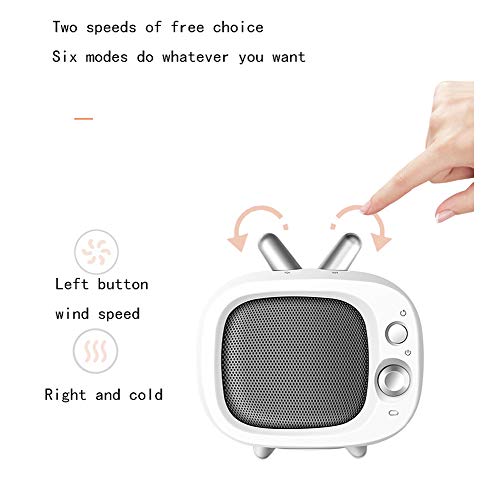 AUED Mini Calentador, Calentador portátil Espacio Tranquilo sincronización Calentador eléctrico de Ventilador de Escritorio del Calentador automático, para Office Dormitorio Baño Domésticos,Blanco