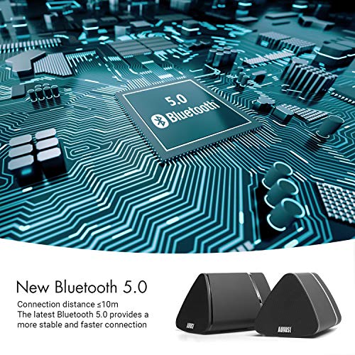 August MS515 Altavoz Estéreo Bluetooth Inalámbrico Portátil - Alcance de Bluetooth hasta 10m - Entrada de Audio - para Computadoras Portátiles/Teléfonos Móviles/Tablets