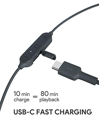 AUKEY Auriculares Bluetooth USB C, Auriculares Inalámbricos con Interruptor Inteligente, Impermeabilidad IPX6, Key Series B60, 8H de Duración de Batería, Micrófono Integrado para el Gimnasio y Correr