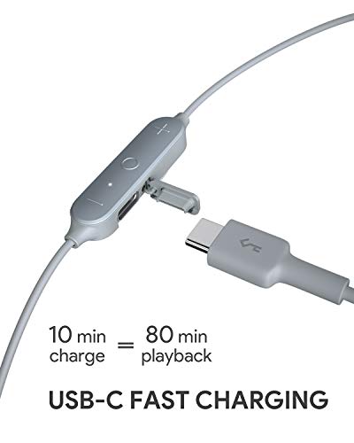 AUKEY Key Series B60 Auriculares Bluetooth con Interruptor Inteligente, Impermeabilidad IPX6, 8 Horas de Duración de Batería, Micrófono Integrado, Auriculares Inalámbricos para el Gimnasio y Correr