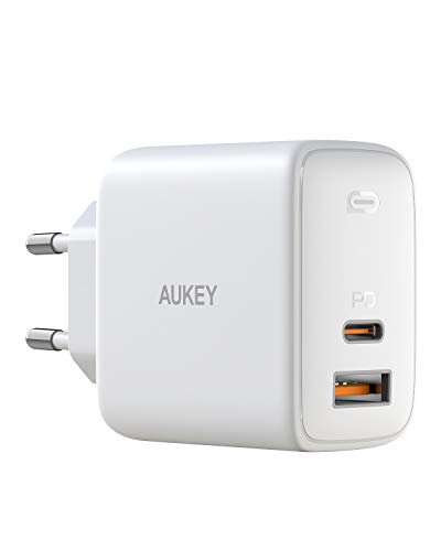 AUKEY Omnia USB C Cargador 65W de Red con GaNFast Tech & Detección Dinámica, PD Cargador Móvil con Power Delivery 3.0 para 13''MacBook Pro, iPad Pro, iPhone SE, Google Pixel 4, Nintendo Switch, LG, HP