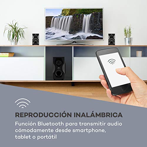 auna Concept 720 - Sistema de Altavoces 5.1 , Sistema de Audio Envolvente Activo , Subwoofer OneSide 6,5" , Bluetooth , Puerto USB SD , Sintonizador FM/MW , Balanced Sound Concept , Mando a Distancia