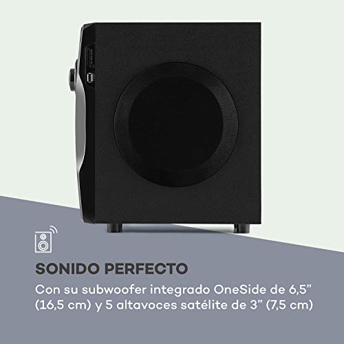 auna Concept 720 - Sistema de Altavoces 5.1 , Sistema de Audio Envolvente Activo , Subwoofer OneSide 6,5" , Bluetooth , Puerto USB SD , Sintonizador FM/MW , Balanced Sound Concept , Mando a Distancia