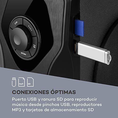 auna Concept 720 - Sistema de Altavoces 5.1 , Sistema de Audio Envolvente Activo , Subwoofer OneSide 6,5" , Bluetooth , Puerto USB SD , Sintonizador FM/MW , Balanced Sound Concept , Mando a Distancia