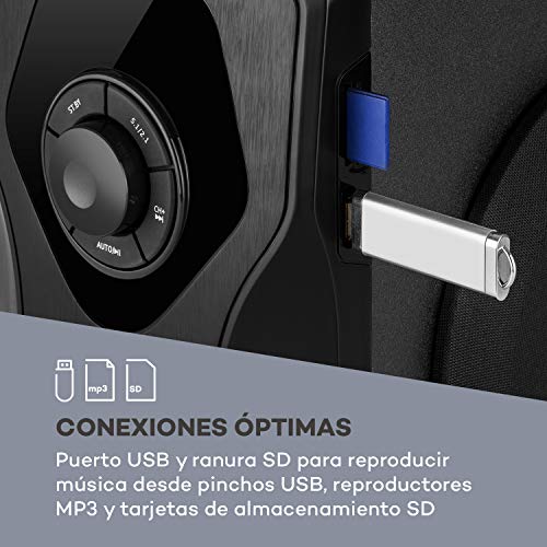 auna Concept 720 - Sistema de Altavoces 5.1 , Sistema de Audio Envolvente Activo , Subwoofer OneSide 6,5" , Bluetooth , Puerto USB SD , Sintonizador FM/MW , Balanced Sound Concept , Mando a Distancia