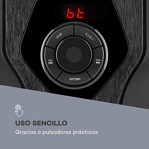 auna Concept 720 - Sistema de Altavoces 5.1 , Sistema de Audio Envolvente Activo , Subwoofer OneSide 6,5" , Bluetooth , Puerto USB SD , Sintonizador FM/MW , Balanced Sound Concept , Mando a Distancia
