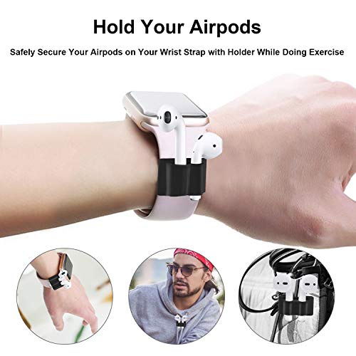 AUNEK - Funda de Silicona para AirPods, 9 en 1, con Enganche, Llavero, Correa, Ganchos para los oídos, Bolsa de Almacenamiento Suave para AirPods