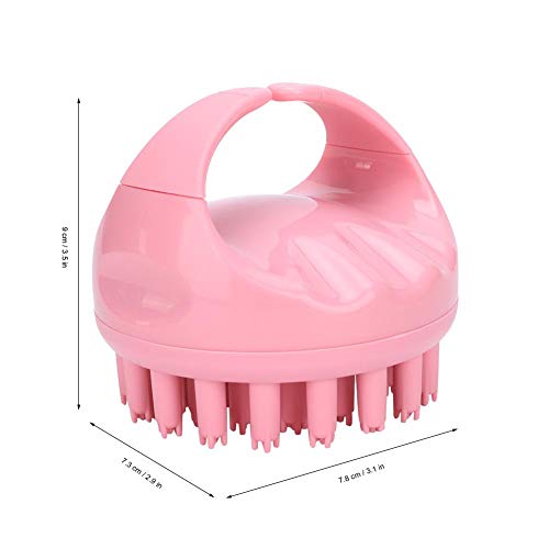 AUNMAS Cabello Masajeador del Cuero cabelludo Forma Redonda Cabeza de Mano Cuero cabelludo Cepillo de Masaje Champú para el Cabello Cepillo de Lavado con Mango(1#)