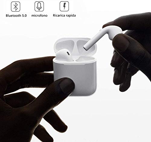 Auriculares Bluetooth 5.0 Auricular Inalámbrico Control Táctil con Graves Profundos In-Ear Auriculares Bluetooth con Caja de Carga Rápida IPX5 Impermeables,para Android/iPhone/Airpods/Samsung