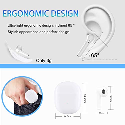 Auriculares Bluetooth 5.0 Auricular Inalámbrico Control Táctil con Graves Profundos In-Ear Auriculares Bluetooth con Caja de Carga Rápida IPX5 Impermeables,para Airpods Android iPhone Auricular