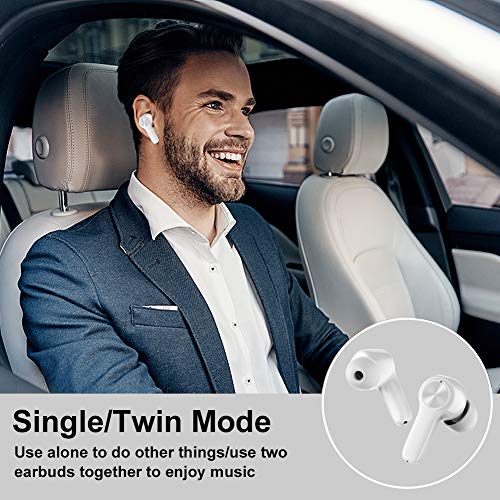 Auriculares Bluetooth 5.0 Inalámbricos Auriculares en la Oreja, 30H Playtime TWS In-Ear Estéreo Auriculares Deportivos con Hi-Fi Estéreo, con Caja de Carga y Micrófono Integrado, Control Tactil
