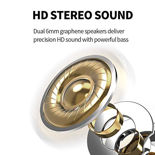 Auriculares Bluetooth, Auriculares Inalámbricos Bluetooth 5 en la Oreja con Caja de Carga, Micrófono Incorporado, Control Táctil, Negro,Reproducción de 30 Horas para iPhone y Android