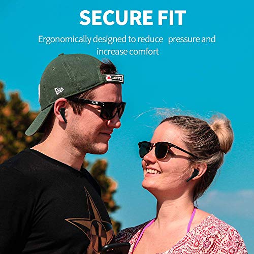 Auriculares Bluetooth, Auriculares Inalámbricos Bluetooth 5 en la Oreja con Caja de Carga, Micrófono Incorporado, Control Táctil, Negro,Reproducción de 30 Horas para iPhone y Android
