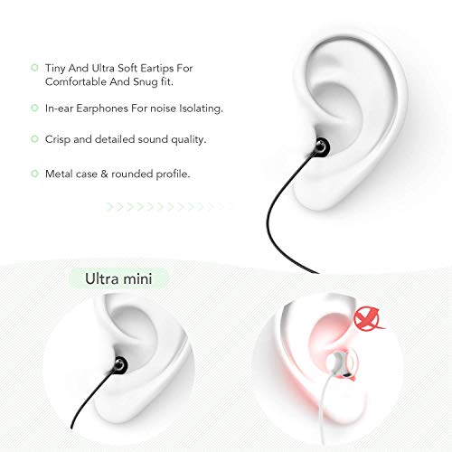 Auriculares In-Ear para Dormir, AGPTEK Cascos con Micrófono y Cable Control Sonido Estéreo 3.5mm para Dormir, Deportes, Viajes, Meditación y Relajación, Negro (AGPTEK ZP04)