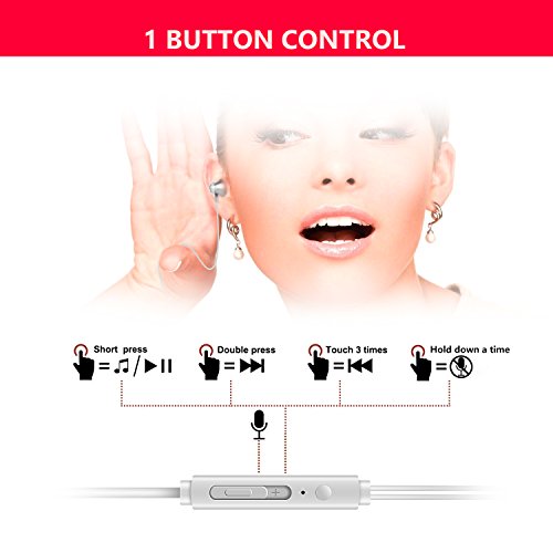 Auriculares,Auriculares con micrófono, Sistema de cancelación de Ruido y Sonido Envolvente. Compatibles con iOS Sistema,Samsung,Android y PC (Blanco)