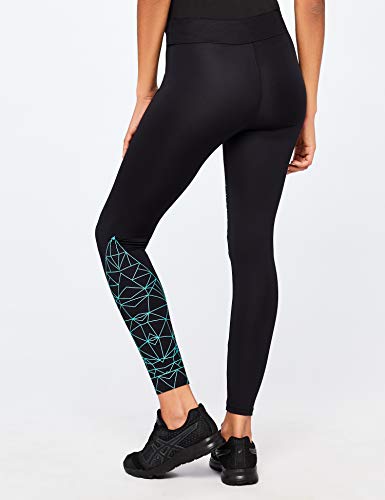 AURIQUE Leggings de Deporte Mujer, Negro (Black), Medium
