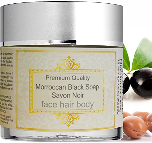 Auténtico Jabón Negro Marroquí Puro 200g Jabón Beldi Exfoliante y Hidratante Enriquecido con aceite de Argán