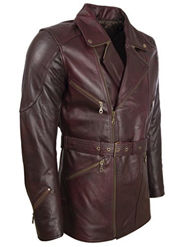 Aviatrix Hombres Genuino Cuero De Vaca Cinturón Chaqueta De Moto con Armadura De Cuerpo Desmontable (PT9R)