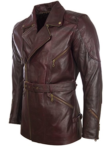 Aviatrix Hombres Genuino Cuero De Vaca Cinturón Chaqueta De Moto con Armadura De Cuerpo Desmontable (PT9R)