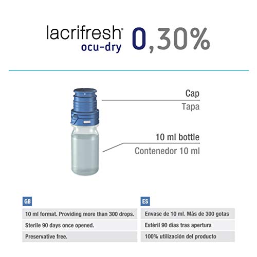 Avizor Frasco de 10ml de gotas oculares para aliviar los síntomas de la irritación ocular. (Lacrifresh Ocu-Dry 0.30%)