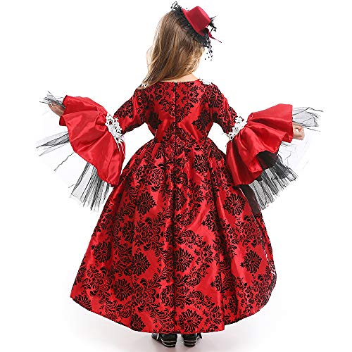 Avsvcb Cosplay Navidad Victoriano Vestido de Palacio Vintage Vestido de Halloween Novedad Regalo niña Lolita Disfraz