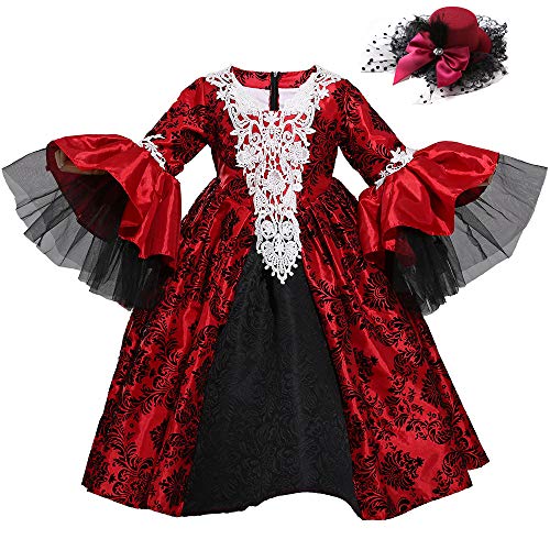 Avsvcb Cosplay Navidad Victoriano Vestido de Palacio Vintage Vestido de Halloween Novedad Regalo niña Lolita Disfraz